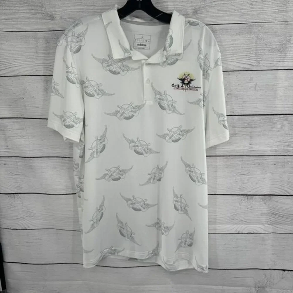 Adidas Golf & Guitars Music Festival‎ Performance Polo Shirt Guitar Print Large